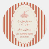 Our little meatball is turning one 1st Birthday  Ronde Sticker (Voorkant)