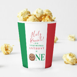 Our Little Meatball is Turning One Birthday Party  Papieren Bekers