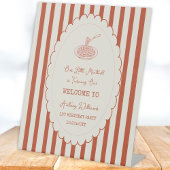 Our little meatball is turning one Welcome  Reclamebord Met Voetstuk