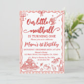 Our Little Meatball Italian Birthday Party Kaart (Staand voorkant)