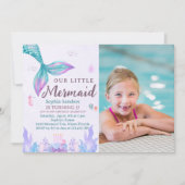 Our Little Mermaid Fun Birthday Party Pink Kaart (Voorkant)