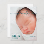 Our Little Miracle Baby Announcement card (Voorkant / Achterkant)