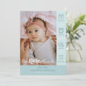 Our Little Miracle Baby Birth Stats Newborn Photos Aankondiging (Staand voorkant)