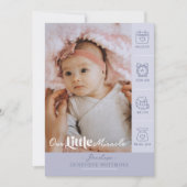 Our Little Miracle Baby Birth Stats Newborn Photos Aankondiging (Voorkant)