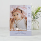 Our Little Miracle Baby Birth Stats Newborn Photos Aankondiging (Staand voorkant)