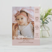Our Little Miracle Baby Birth Stats Newborn Photos Aankondiging (Staand voorkant)