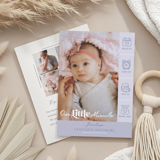 Our Little Miracle Baby Birth Stats Newborn Photos Aankondiging