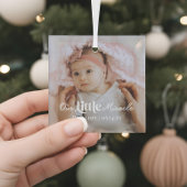 Our Little Miracle Newborn Baby Photo Keepsake Glas Ornament
