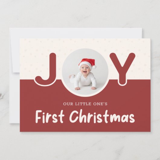 Our Little One's First Christmas Cute Baby Photo Feestdagenkaart (Voorkant)
