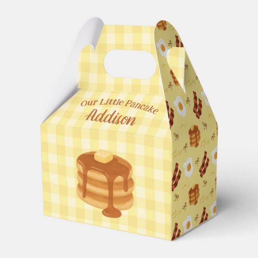 Our Little Pancake Baby Shower Brunch Theme Bedankdoosjes (Achterkant)