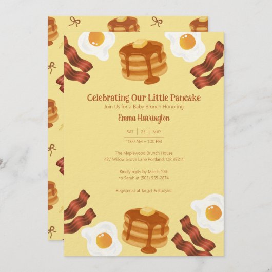 Our Little Pancake Breakfast Brunch Theme Kaart (Voorkant / Achterkant)