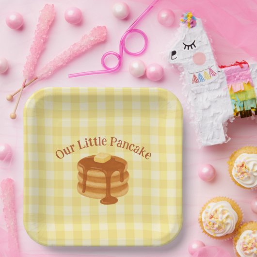 Our Little Pancake Brunch Theme Baby Shower Papieren Bordje (Feest)