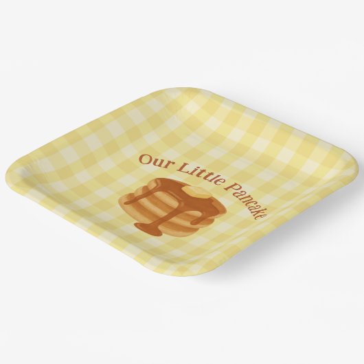 Our Little Pancake Brunch Theme Baby Shower Papieren Bordje (Gebogen)