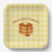 Our Little Pancake Brunch Theme Baby Shower Papieren Bordje (Voorkant)