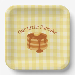 Our Little Pancake Brunch Theme Baby Shower Papieren Bordje