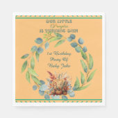 Our Little Pumpkin 1st Birthday Fall Wreath Orange Servet (Voorkant)