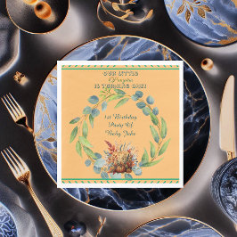 Our Little Pumpkin 1st Birthday Fall Wreath Orange Servet