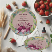 Our Little Pumpkin 1st Birthday Fall Wreath Purple Papieren Bordje