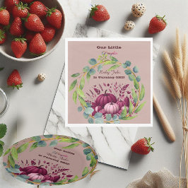 Our Little Pumpkin 1st Birthday Fall Wreath Purple Servet