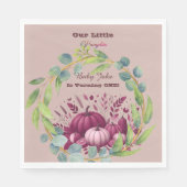 Our Little Pumpkin 1st Birthday Fall Wreath Purple Servet (Voorkant)