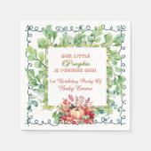 Our Little Pumpkin 1st Birthday Green Fall Wreath Servet (Voorkant)