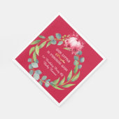 Our Little Pumpkin 1st Birthday Green Wreath Pink Servet (Hoek)