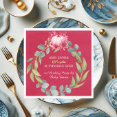 Our Little Pumpkin 1st Birthday Green Wreath Pink Servet