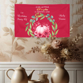 Our Little Pumpkin 1st Birthday Green Wreath Pink Spandoek