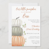 Our Little Pumpkin 1st Birthday Kaart (Voorkant)