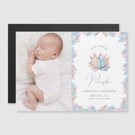 Our Little Pumpkin Baby Photo Birth Announcement (Voorkant / Achterkant)