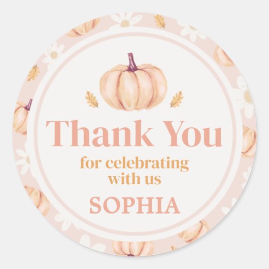 Our Little Pumpkin Birthday Party Ronde Sticker (Voorkant)