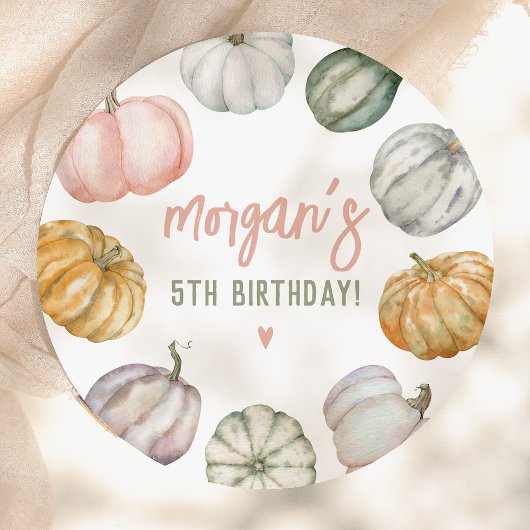 Our Little Pumpkin Cute Fall Birthday Party Papieren Bordje