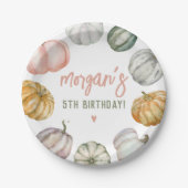 Our Little Pumpkin Cute Fall Birthday Party Papieren Bordje (Voorkant)