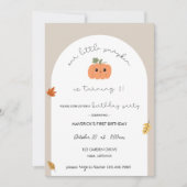 Our Little Pumpkin First Birthday Invitation Kaart (Voorkant)