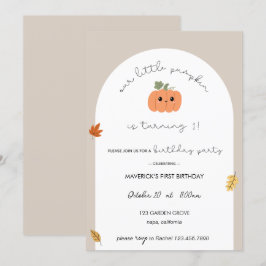 Our Little Pumpkin First Birthday Invitation Kaart