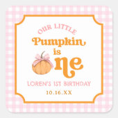 Our Little Pumpkin Girl 1st Birthday Party Vierkante Sticker (Voorkant)
