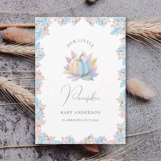 Our Little Pumpkin is Arriving Fall Baby Arrival Aankondiging