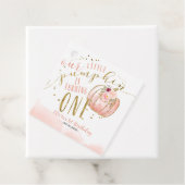 Our Little Pumpkin Is Turning One 1st Birthday Bedankjes Labels (In situ)