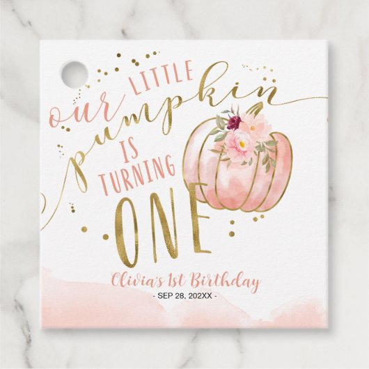 Our Little Pumpkin Is Turning One 1st Birthday Bedankjes Labels (Voorkant)