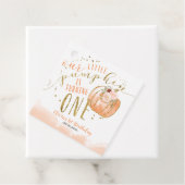 Our Little Pumpkin Is Turning One 1st Birthday Bedankjes Labels (In situ)