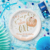 Our Little Pumpkin Is Turning One 1st Birthday Papieren Bordje (Feest)
