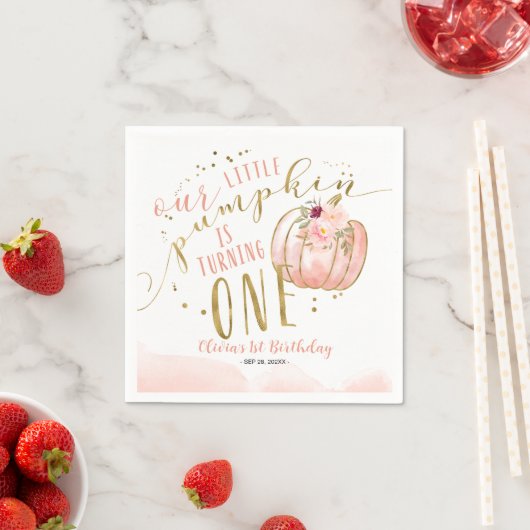 Our Little Pumpkin Is Turning One 1st Birthday Servet (Insitu)