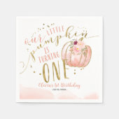 Our Little Pumpkin Is Turning One 1st Birthday Servet (Voorkant)