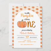 Our Little Pumpkin Modern Fall Birthday Kaart (Voorkant)