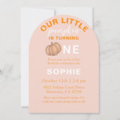 Our little Pumpkin Orange 1st Birthday Kaart (Voorkant)