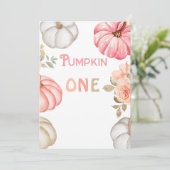 Our Little Pumpkin | Pink Bold Girl 1st Birthday  Kaart (Staand voorkant)