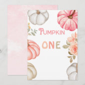 Our Little Pumpkin | Pink Bold Girl 1st Birthday  Kaart (Voorkant / Achterkant)