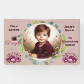 Our Little Pumpkin Purple 1st Birthday Fall Wreath Spandoek (Horizontaal)