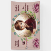 Our Little Pumpkin Purple 1st Birthday Fall Wreath Spandoek (Verticaal)