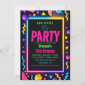 our little Retro Neon 80's Birthday Party Kaart (Voorkant)